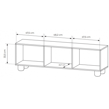 stolik pod telewizor 150 cm rtv 3 drzwiowa LUGO dąb vicenza